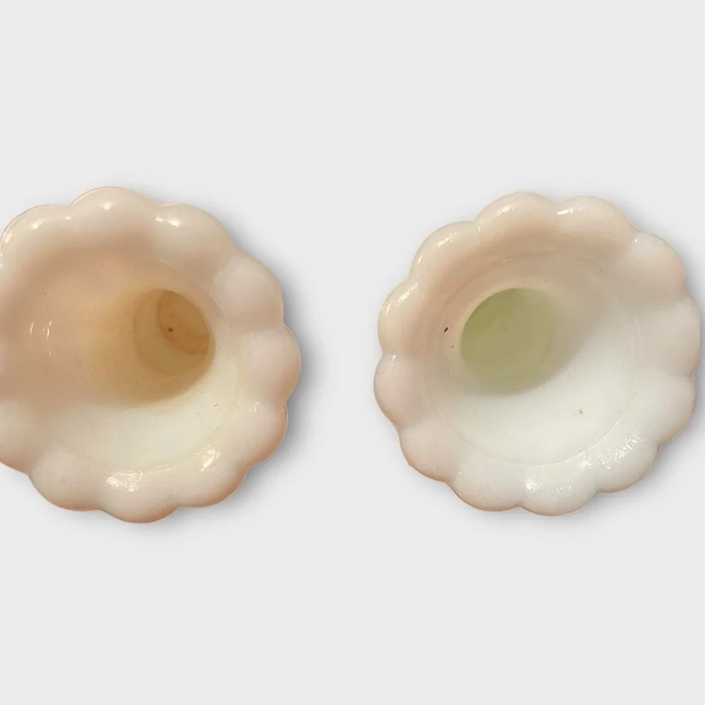 Pair of 2 Milk Glass Bud Vases 9